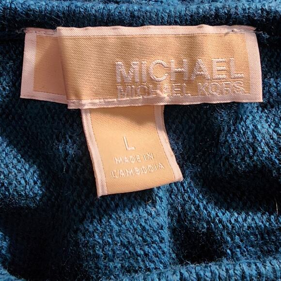 Michael Michael Kors Dark Green Teal Knit Sweater Side Zippers Size Large - Picture 5 of 7